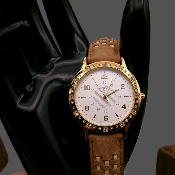Vintage JBK Camrose & Kross Leather Band Watch with Crystal Dial, Seiko Quartz - Picture 1 of 9